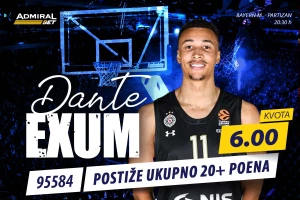 Uzmi bonus na AdmiralBetu i podrži Dantea i Partizan večeras u Minhenu!